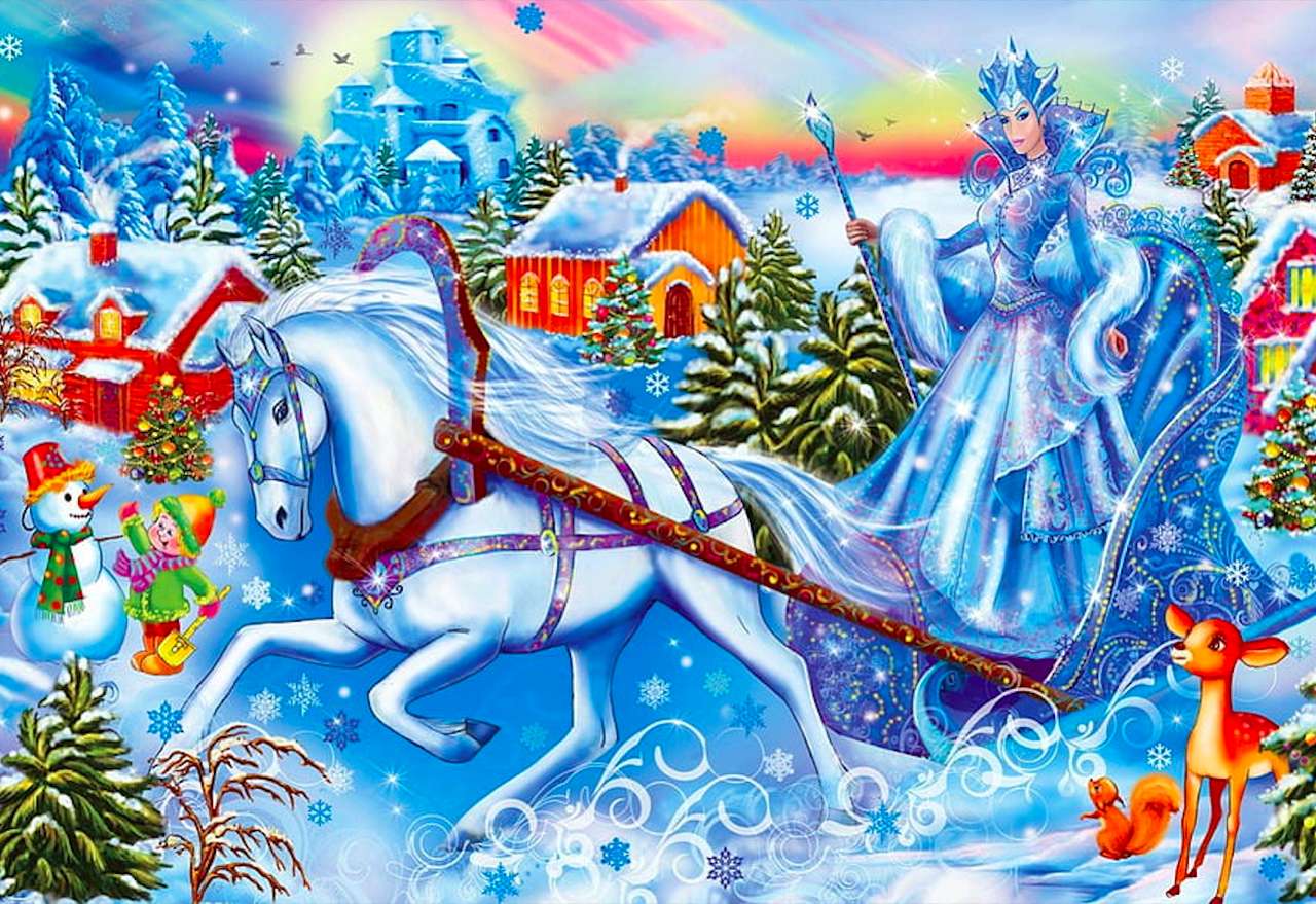 Mevrouw Winter arriveert als Kerstmis begint online puzzel