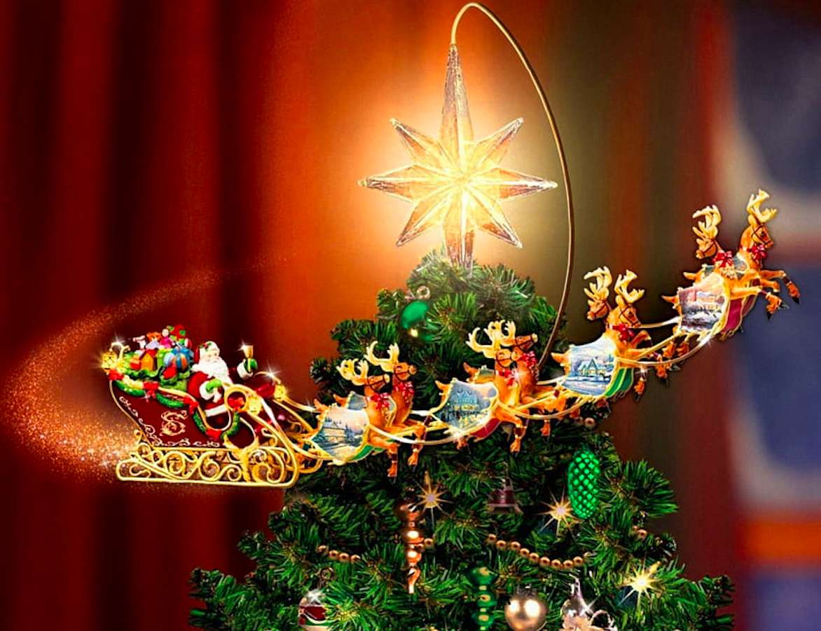 Das erste Weihnachten hat geleuchtet und der Weihnachtsmann kommt :) Online-Puzzle