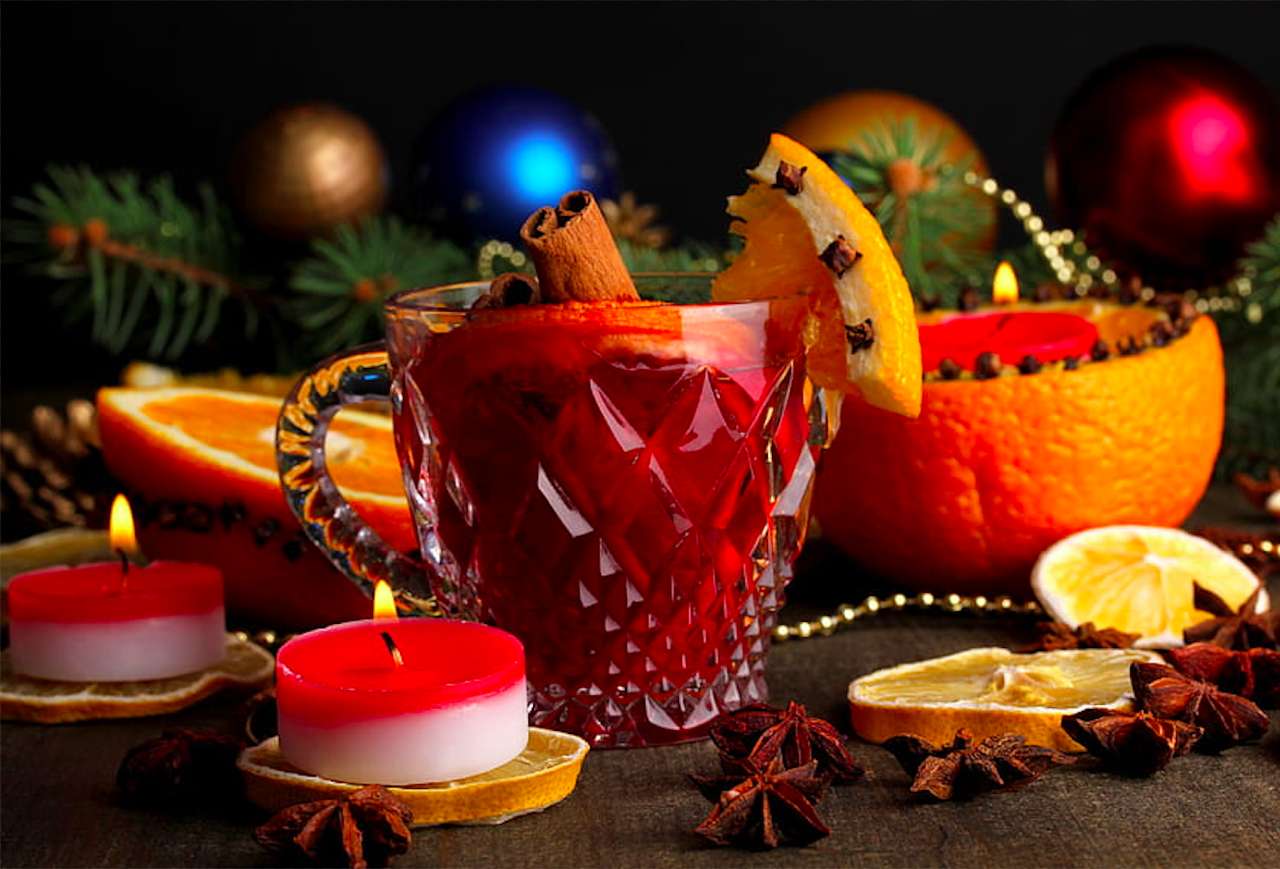 Téli-karácsonyi forralt bor, fincsi online puzzle
