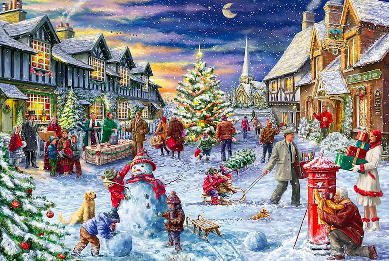 Ambiance de Noël d'hiver, quelle belle vue puzzle en ligne