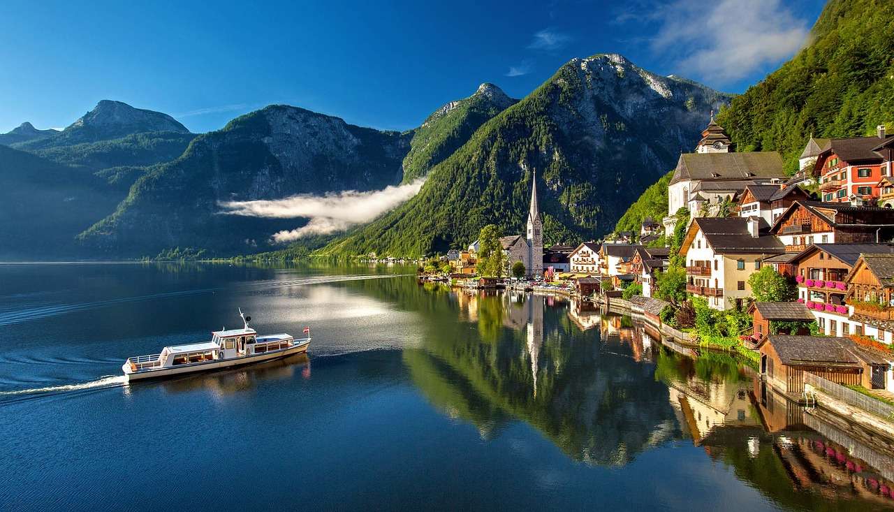 Lago de montanha Alpes quebra-cabeças online