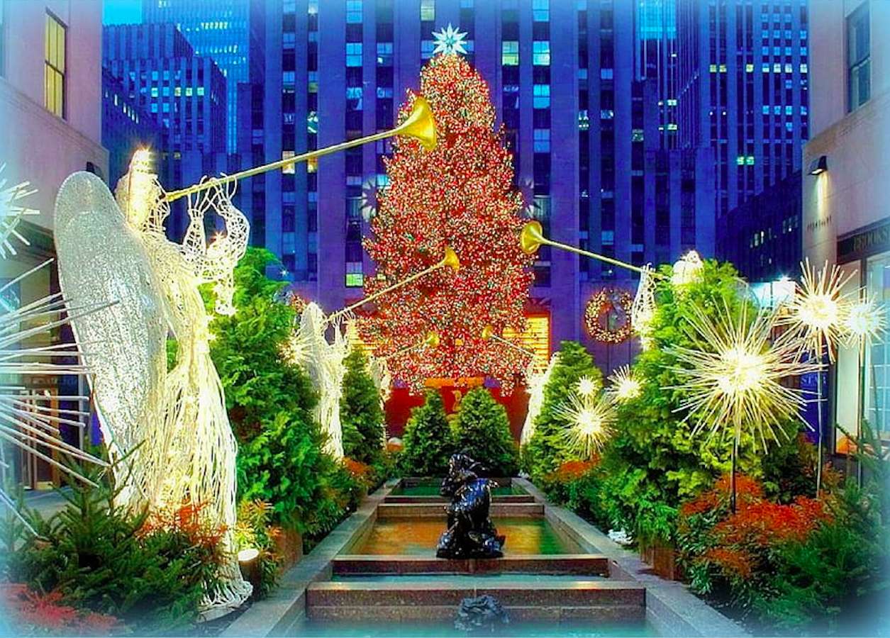 Рождественская елка Рокфеллера - что-то красивое пазл онлайн