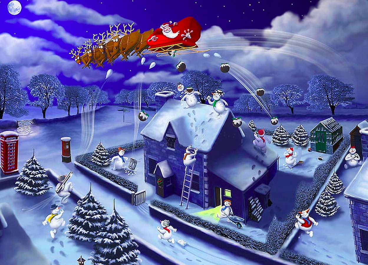 Joyful greeting of Santa Claus, it's happening :) online puzzle