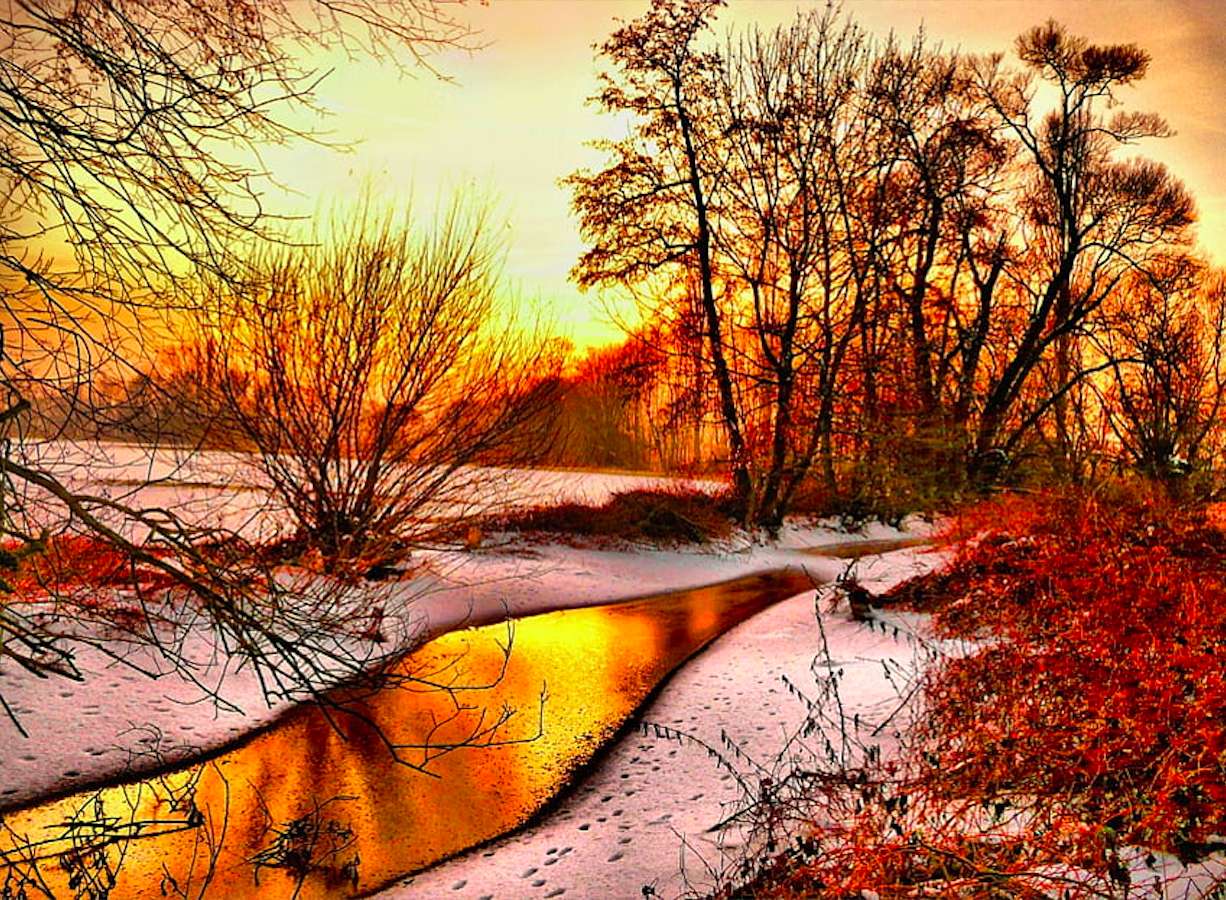 Осінні барви, хоч і прийшла зима, гарний краєвид пазл онлайн
