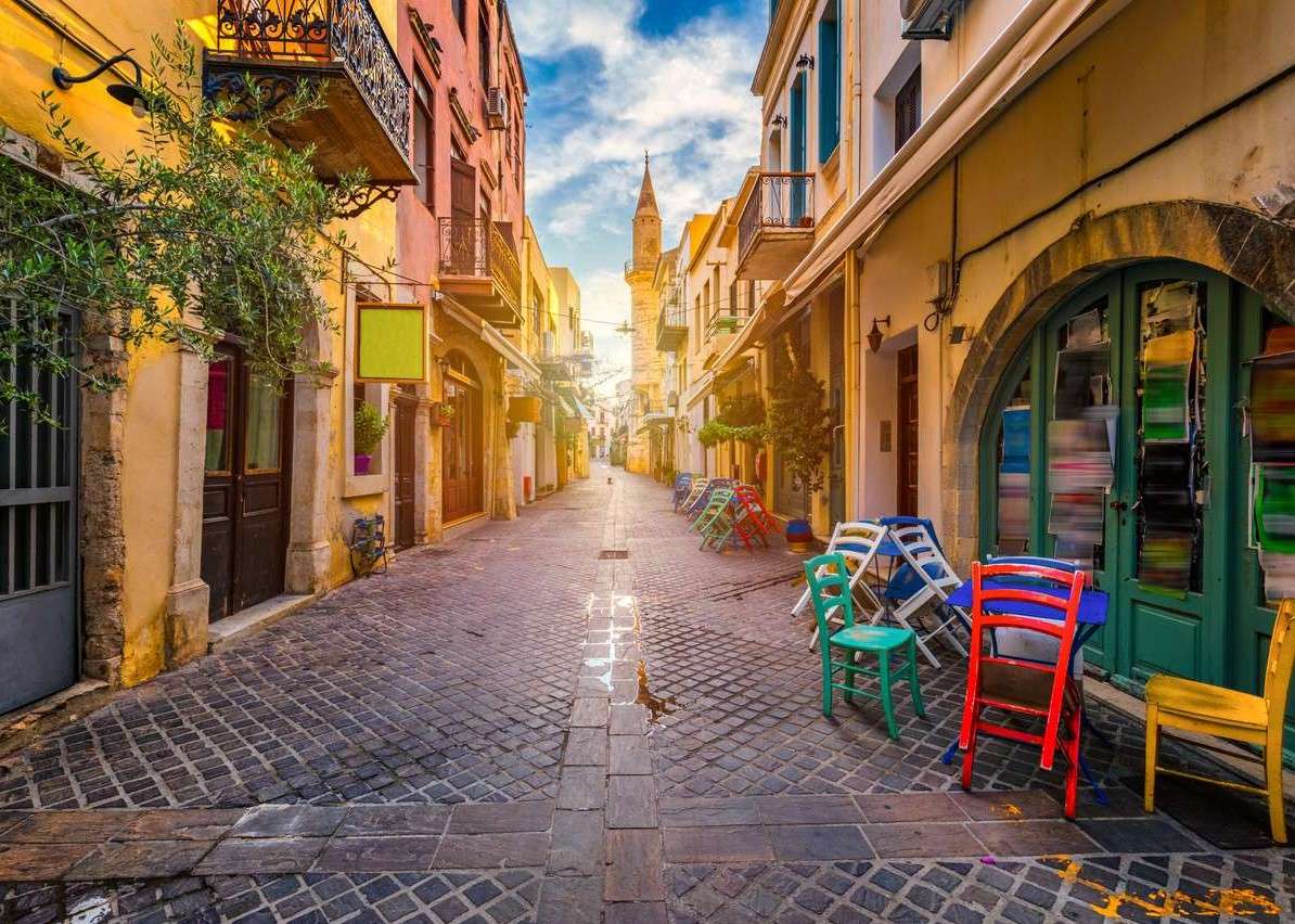 Гръцка улица в Крит онлайн пъзел