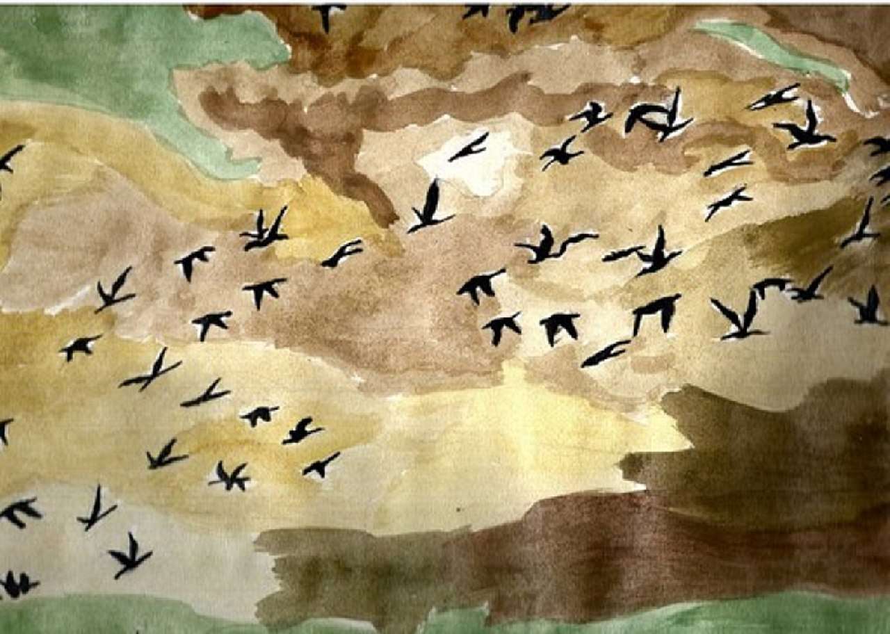 uccelli dell'acquerello puzzle online