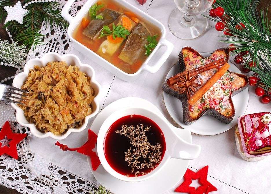 Χριστουγεννιάτικα πιάτα online παζλ