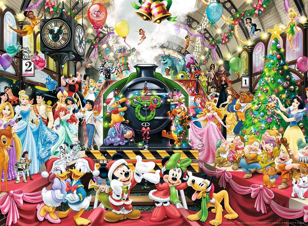 Disney-Figuren am Weihnachtstag Puzzlespiel online