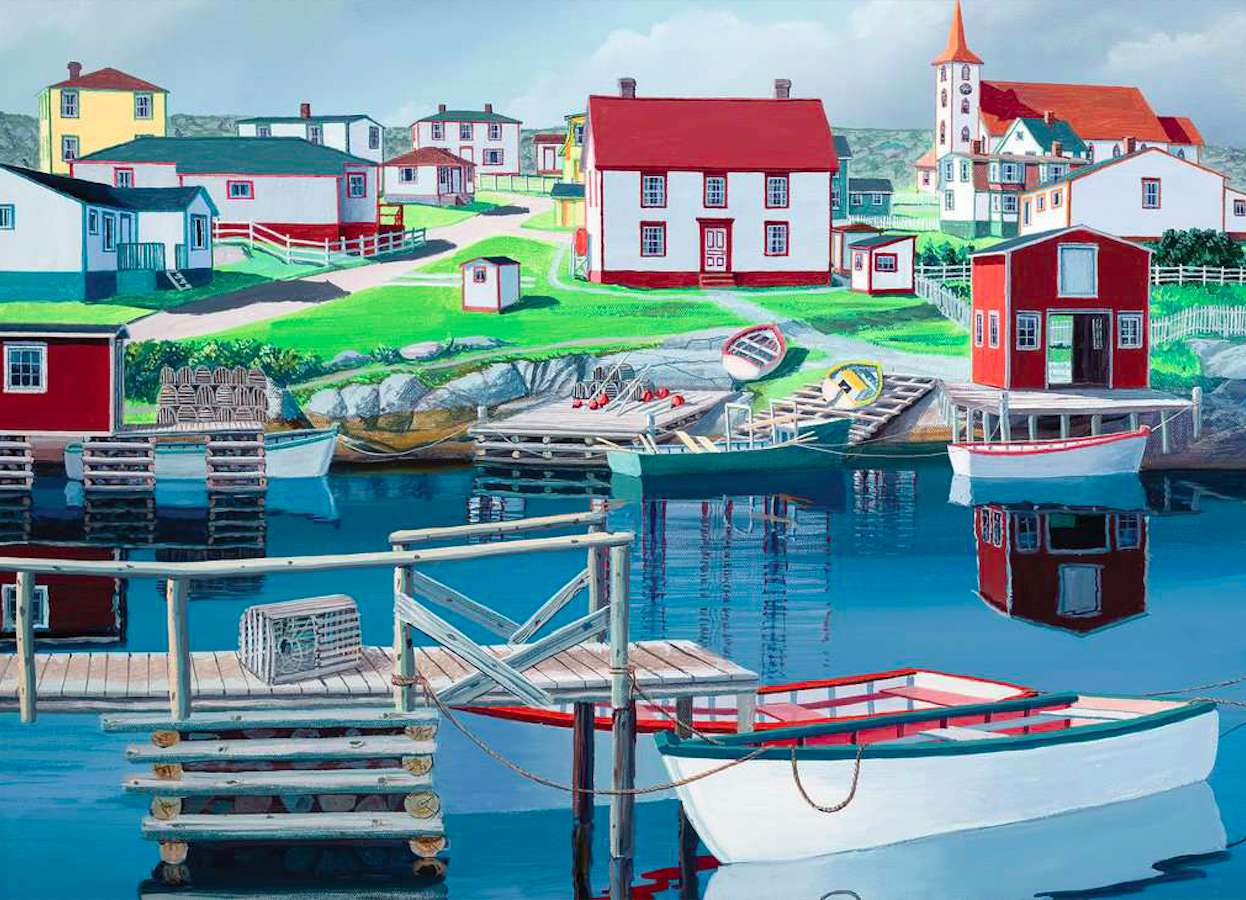 Ein Hafen in einer charmanten Stadt Puzzlespiel online