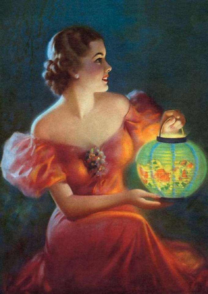 la fille à la lanterne puzzle en ligne