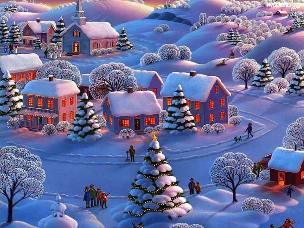 A town full of snow jigsaw puzzle online