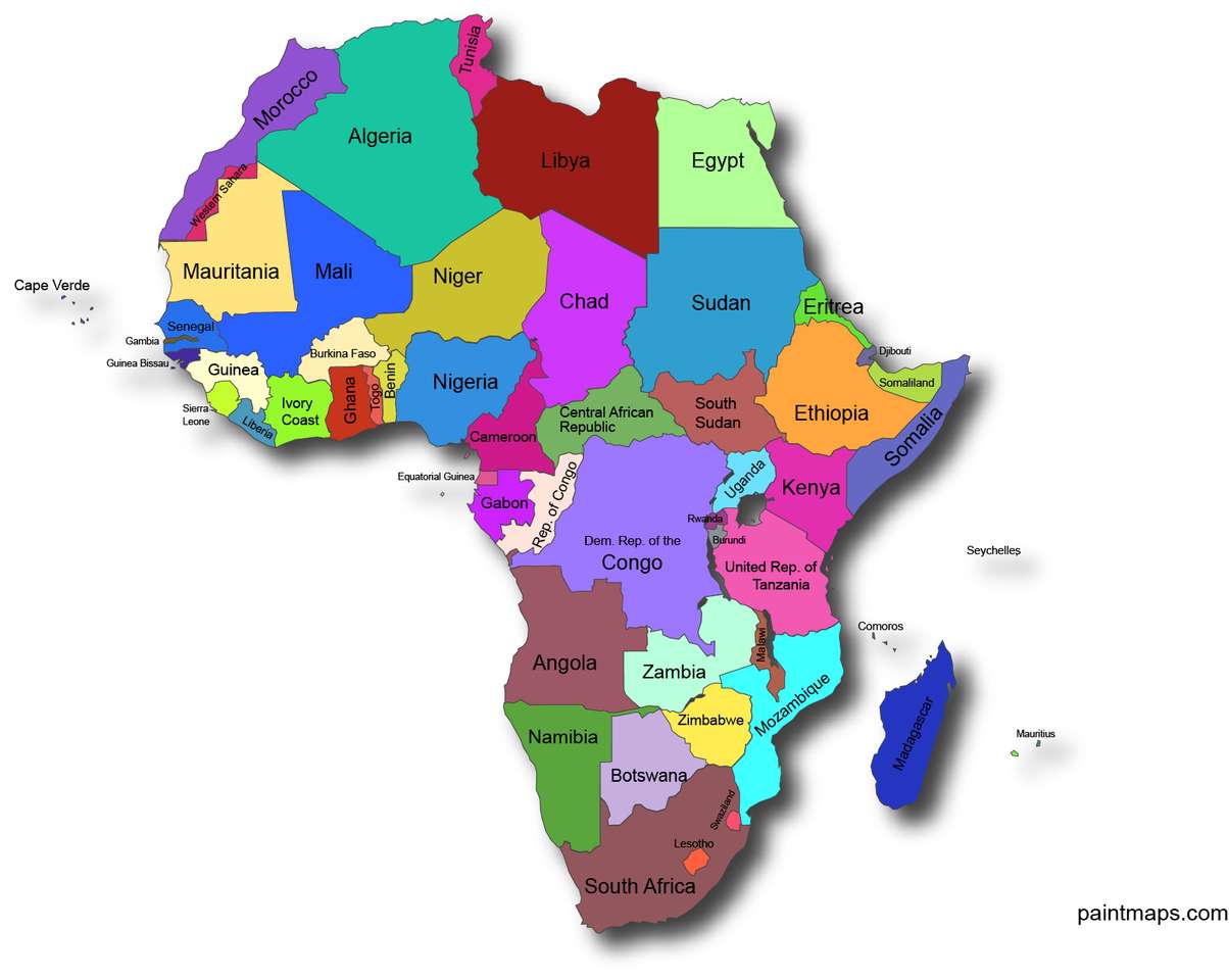 Mapa de Africa rompecabezas en línea