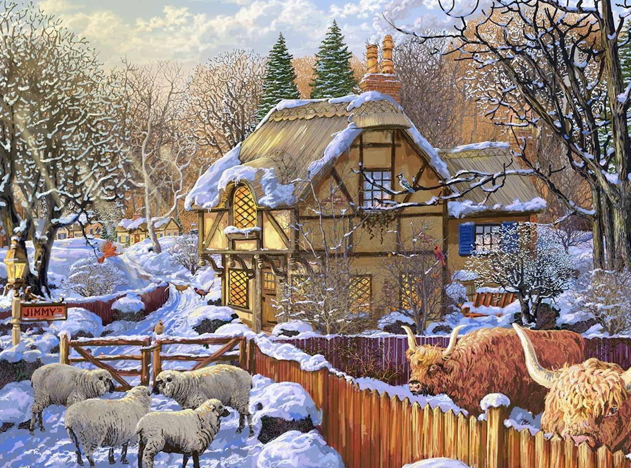 The farm in winter jigsaw puzzle online