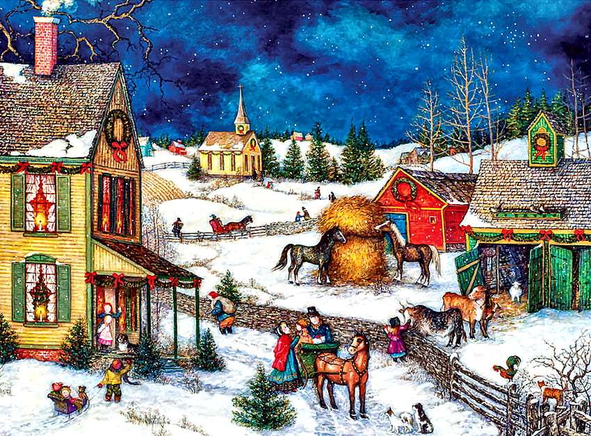 Tutti sono tornati per Natale, un bel momento puzzle online