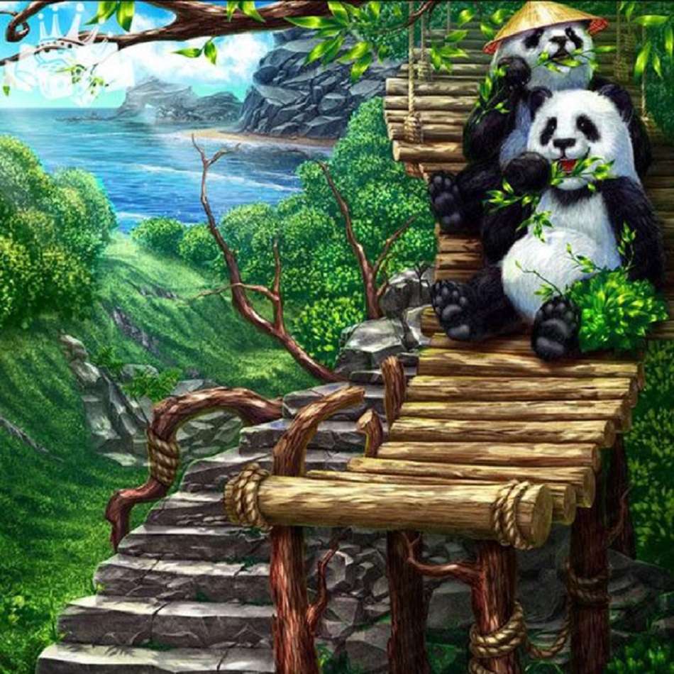 due simpatici panda puzzle online