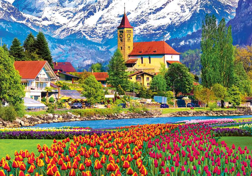 Brienz village in Switzerland online puzzle