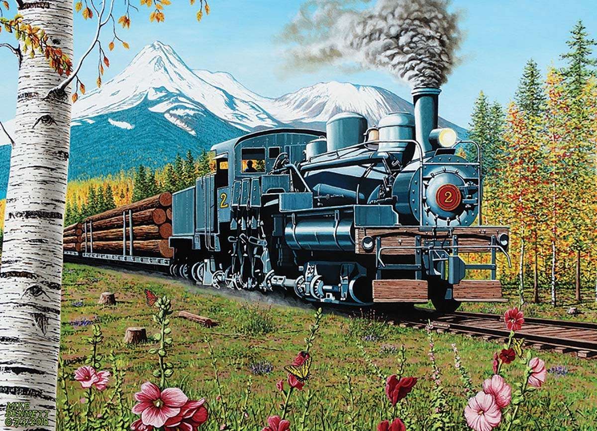 Train with logs jigsaw puzzle online