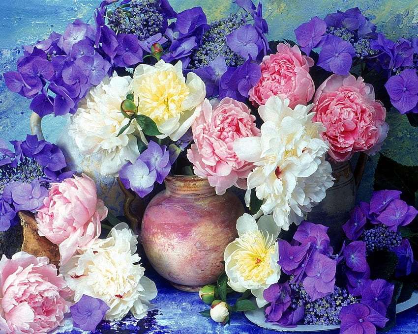 Особенный букет красивых летних цветов пазл онлайн