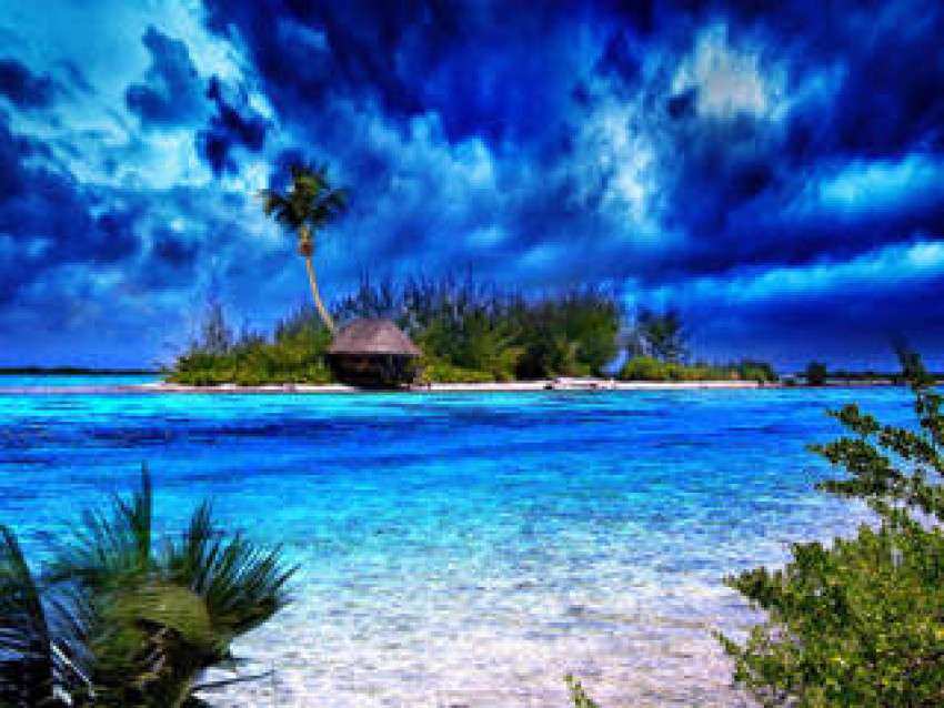Vackert landskap i tropikerna pussel på nätet