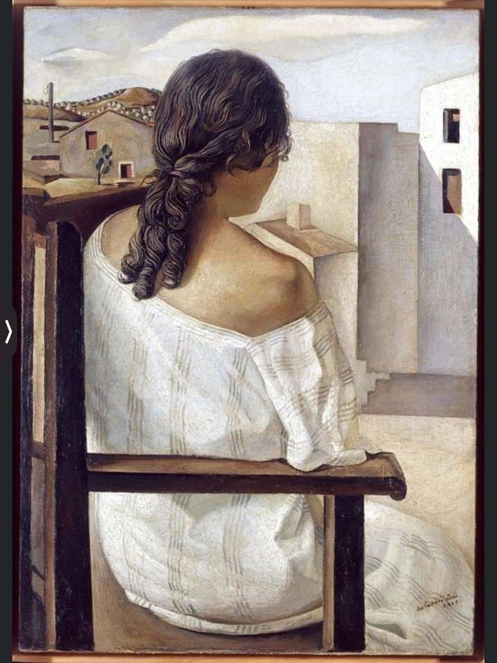 Dívka u okna sedí. skládačky online