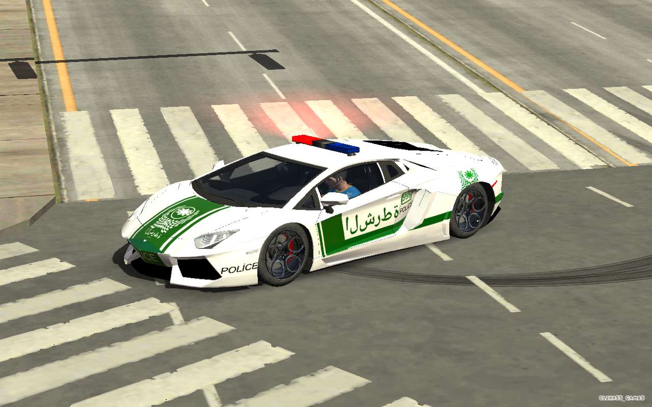 Lamborghini aventador Coche de policía de Dubái rompecabezas en línea