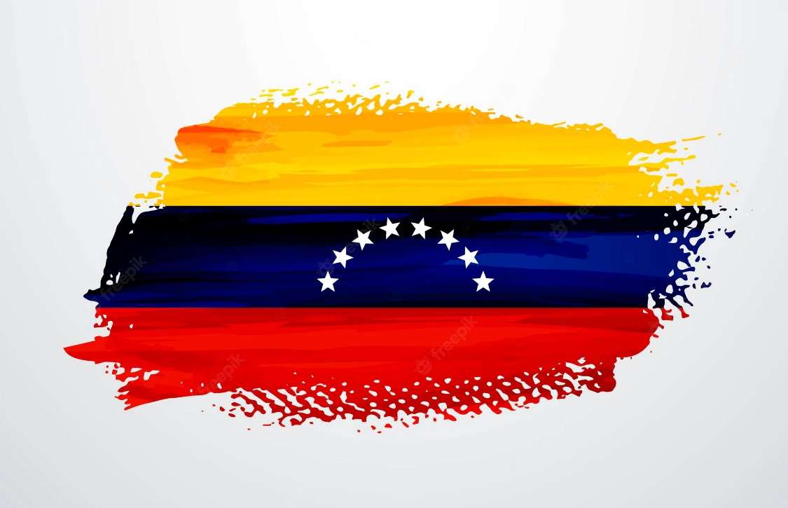 Venezuelas flagga målad pussel på nätet