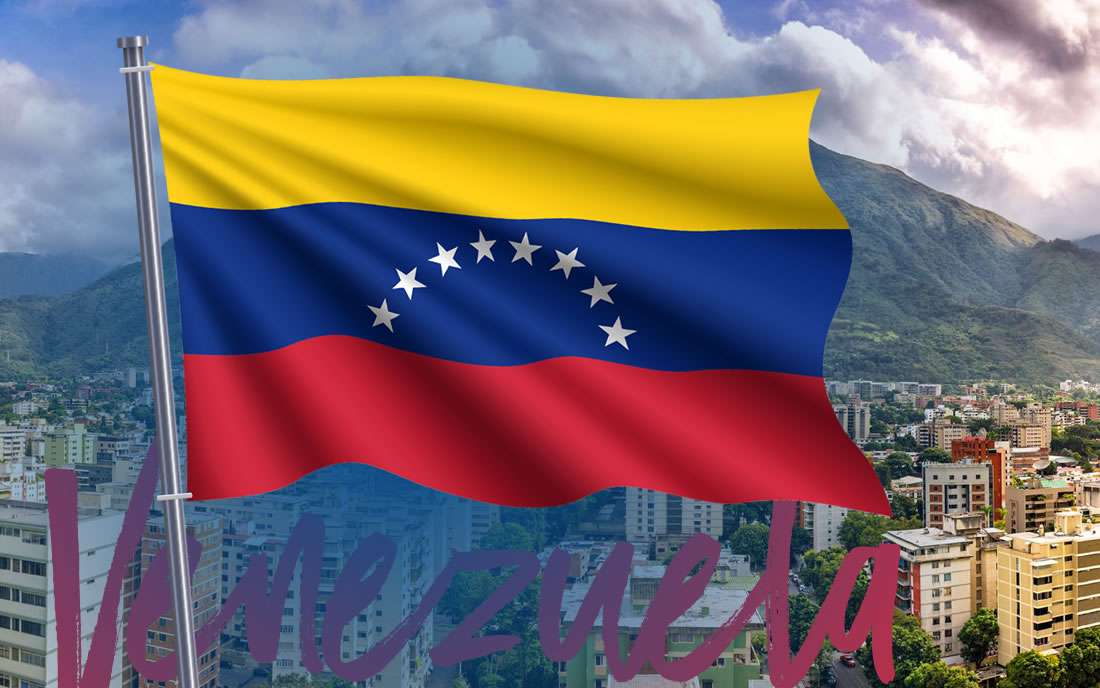 Vlajka Venezuely vztyčena online puzzle