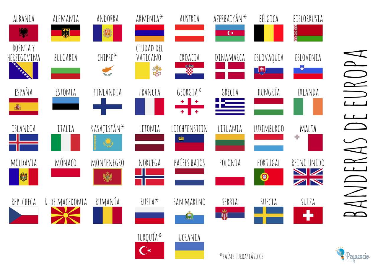 ヨーロッパの国旗 オンラインパズル