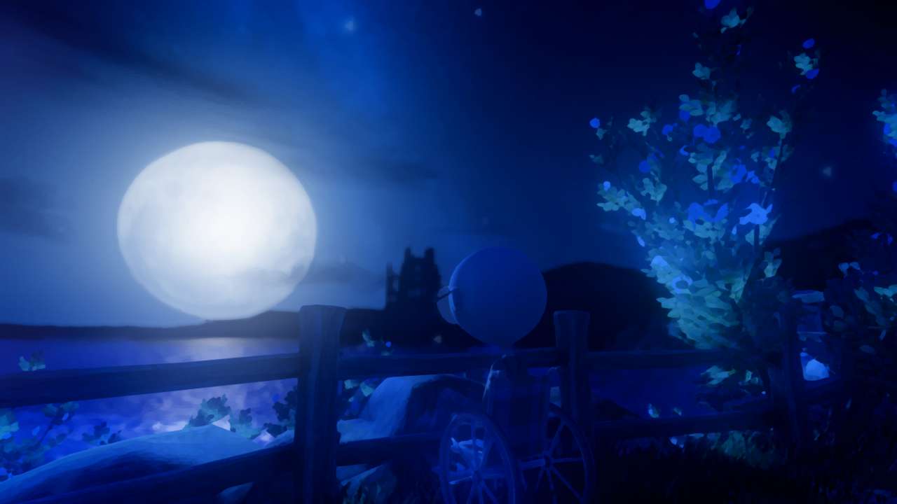 Una noche de luna llena junto al mar rompecabezas en línea