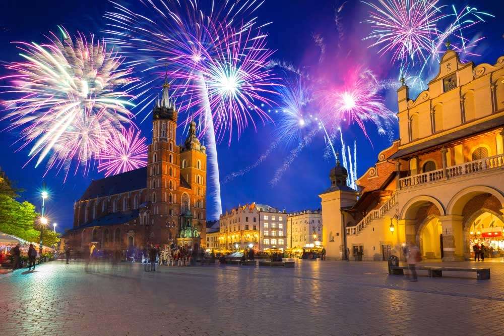 Нова година в Краков онлайн пъзел