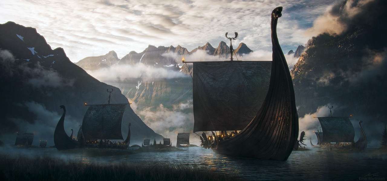корабли викингов онлайн-пазл