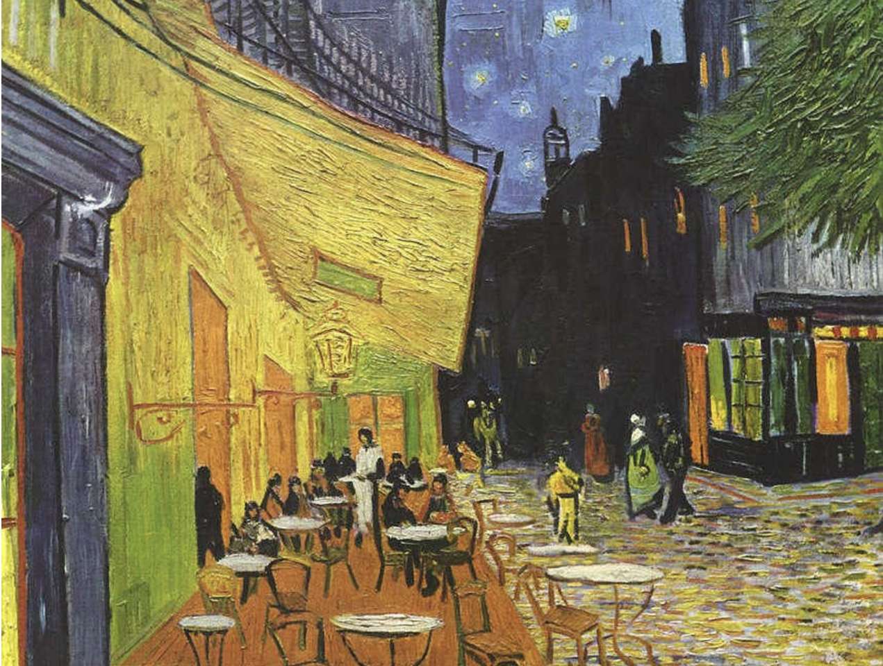 Caféterrasse bei Nacht. Arles 1888 Online-Puzzle