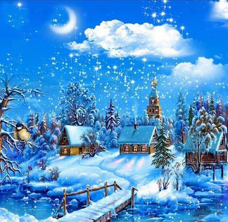 Iarna cu zăpadă jigsaw puzzle online