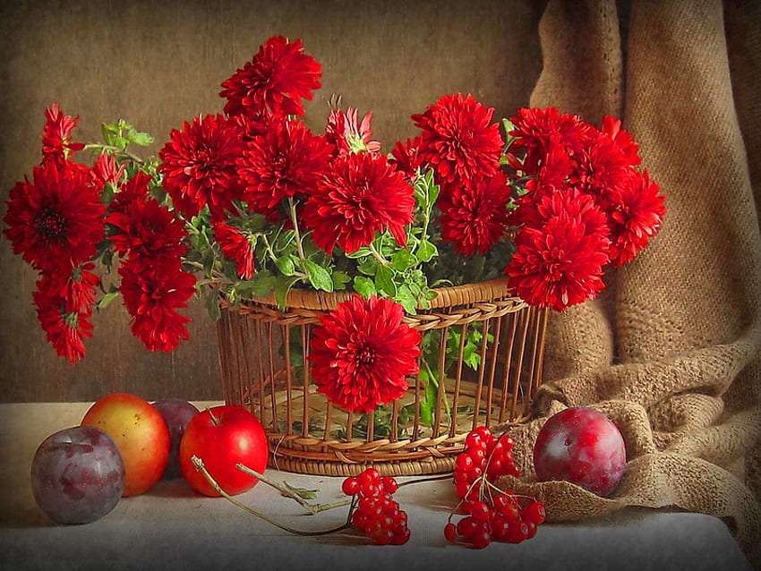 La belleza de las flores rojas siempre deleita rompecabezas en línea