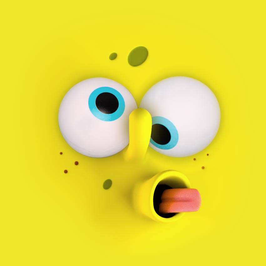 De dwaze gezichten van Spongebob online puzzel