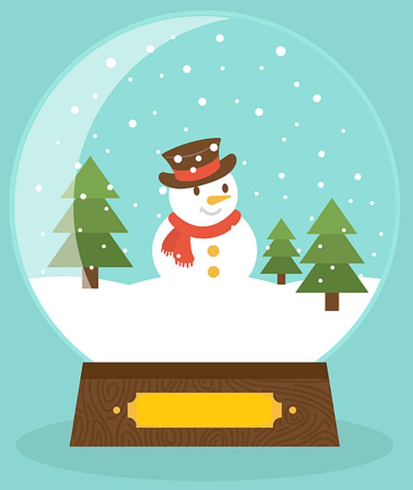 Bola de invierno con un muñeco de nieve rompecabezas en línea