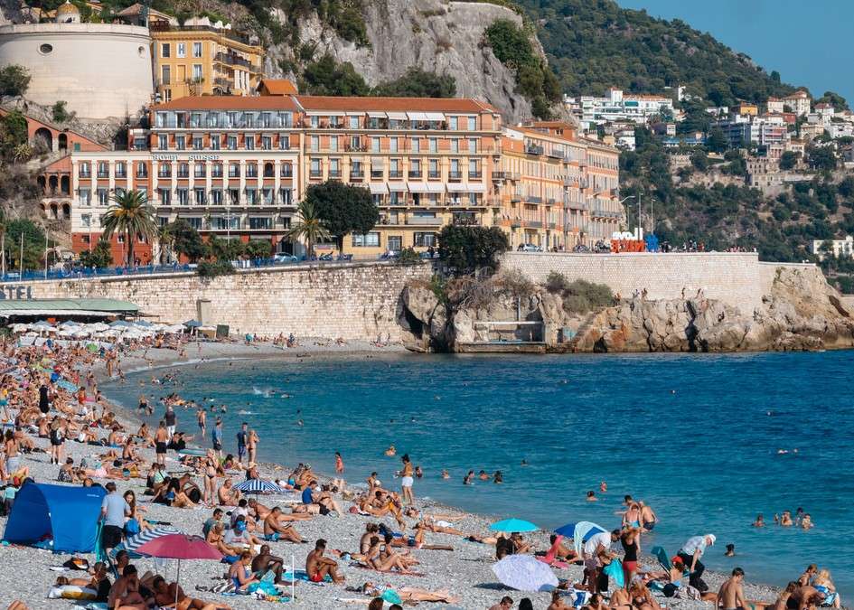 Stranden vid Cote d'Azur pussel på nätet