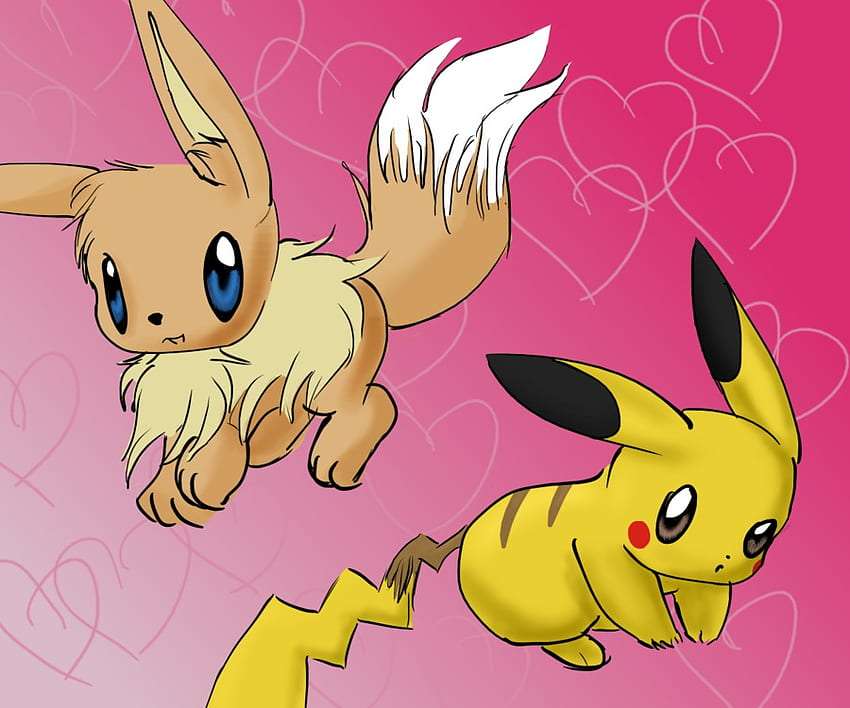 Eevee y Pikachu amigos de los niños rompecabezas en línea