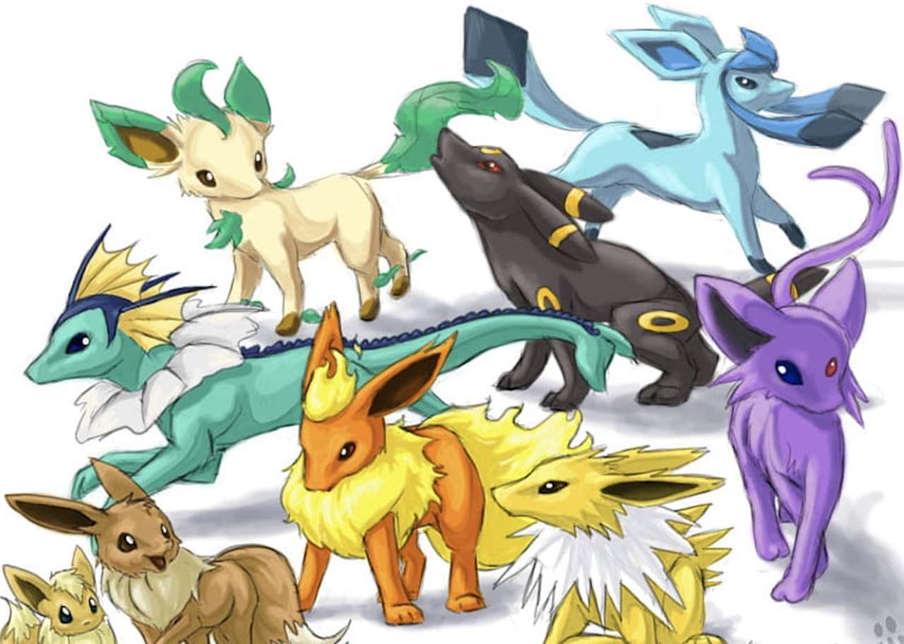 Pokémonok, egy másik csapat, nevek a kép alatt kirakós online