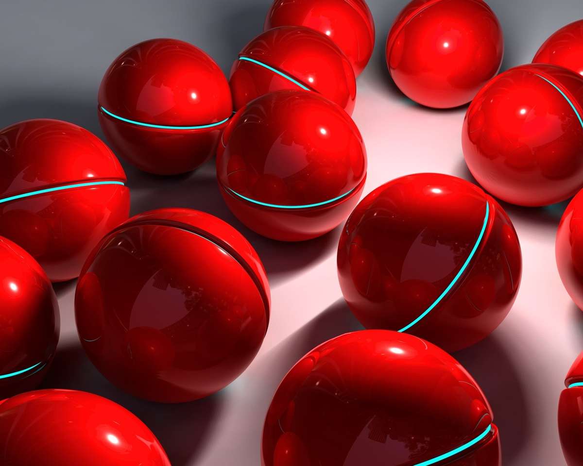 Графика - Красные стеклянные шары онлайн-пазл