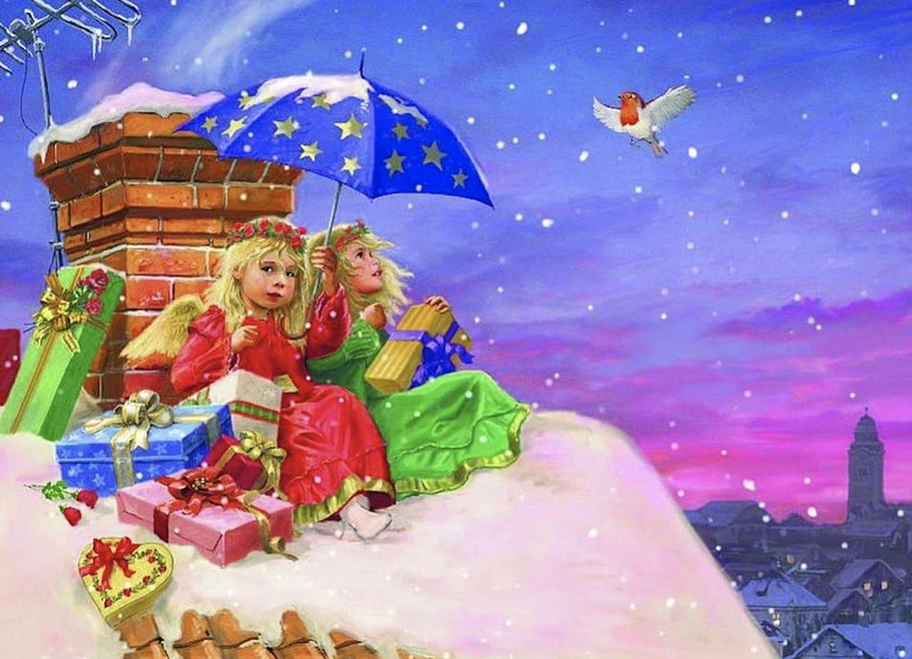Sweet lovely winter Angels :) online puzzle