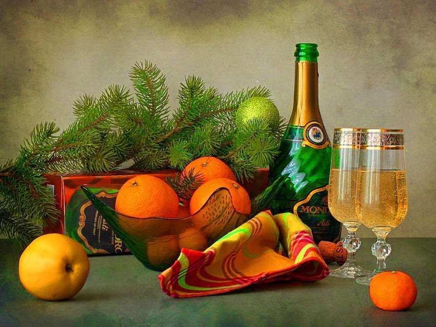 Cu un pahar de șampanie în Anul Nou rătăcim :) puzzle online