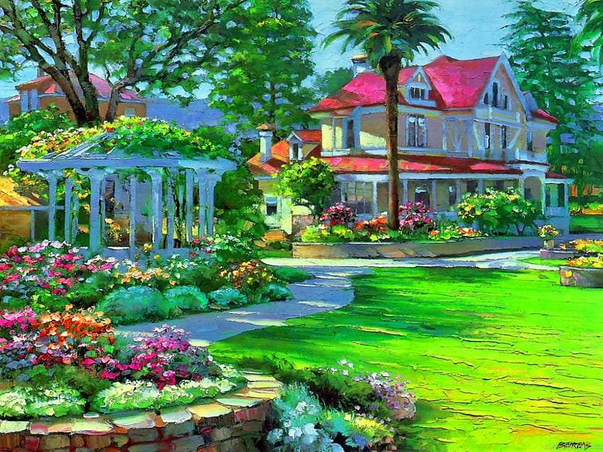 Peisaj însorit de vară într-un loc frumos jigsaw puzzle online
