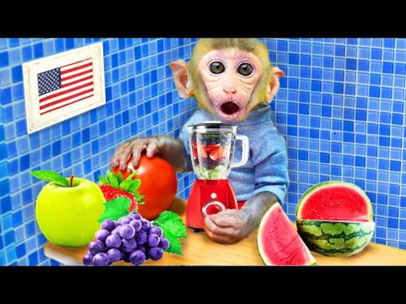 Süßer kleiner Affe Bibi #388 Online-Puzzle