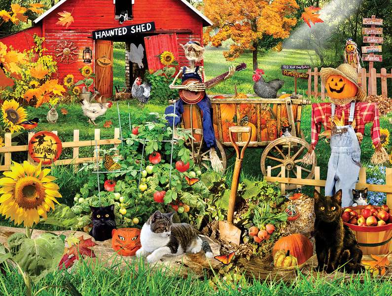 Ferma sărbătorește Halloween-ul jigsaw puzzle online