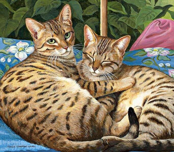 Αγκαλιασμένα αδέρφια γατάκια #279 online παζλ