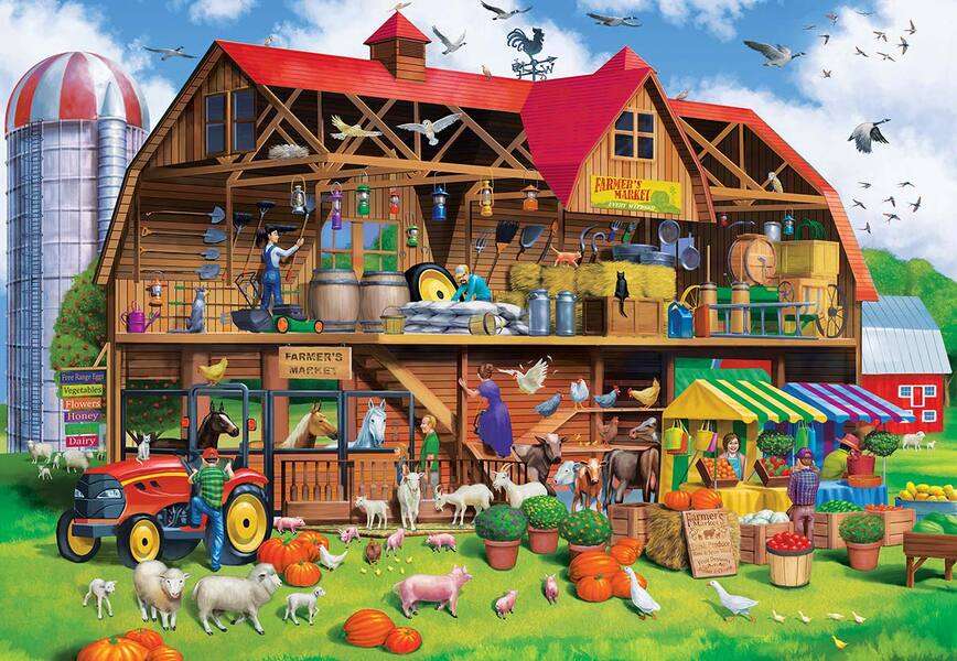 Family working on the farm jigsaw puzzle online