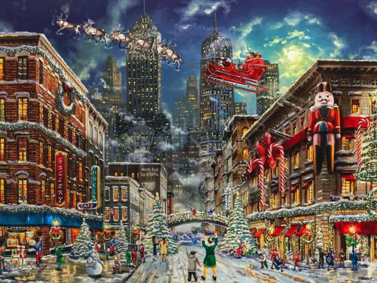 Moș Crăciun a venit la NY, ce bucurie puzzle online