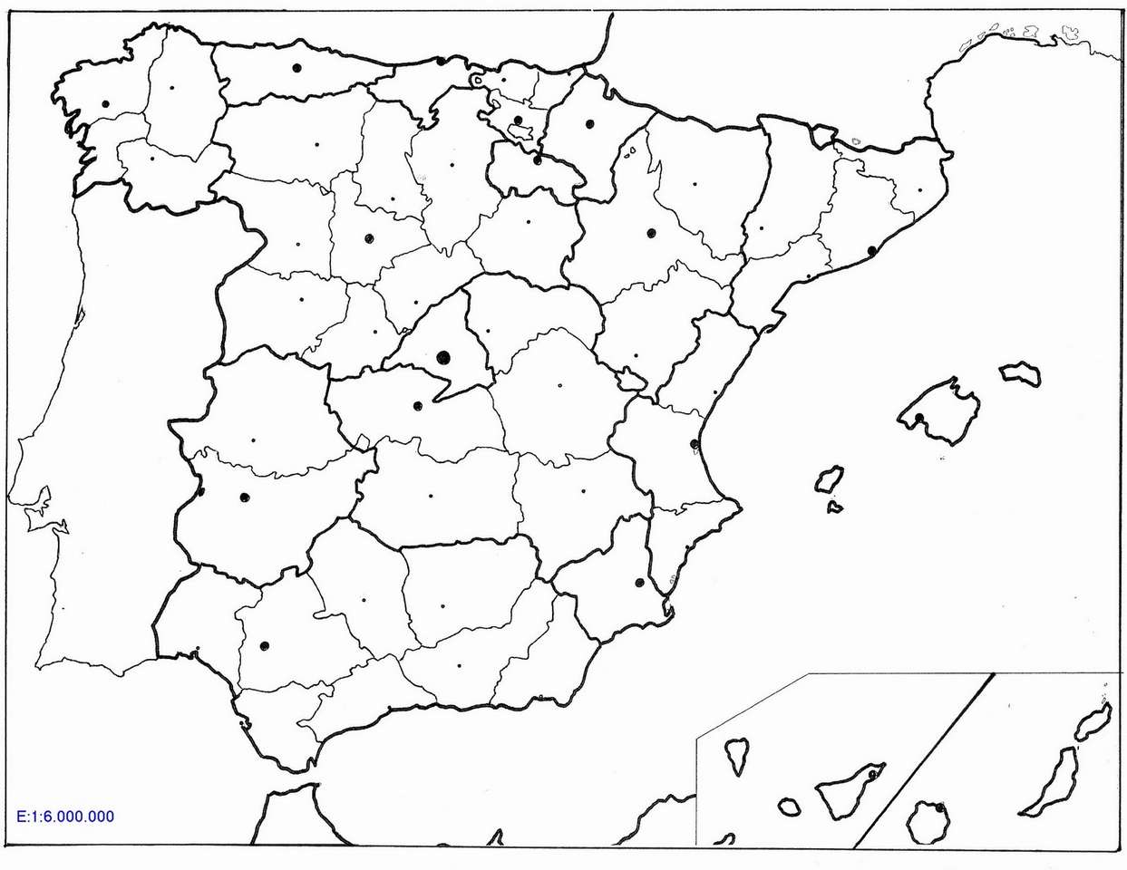 Politická mapa Španělska skládačky online
