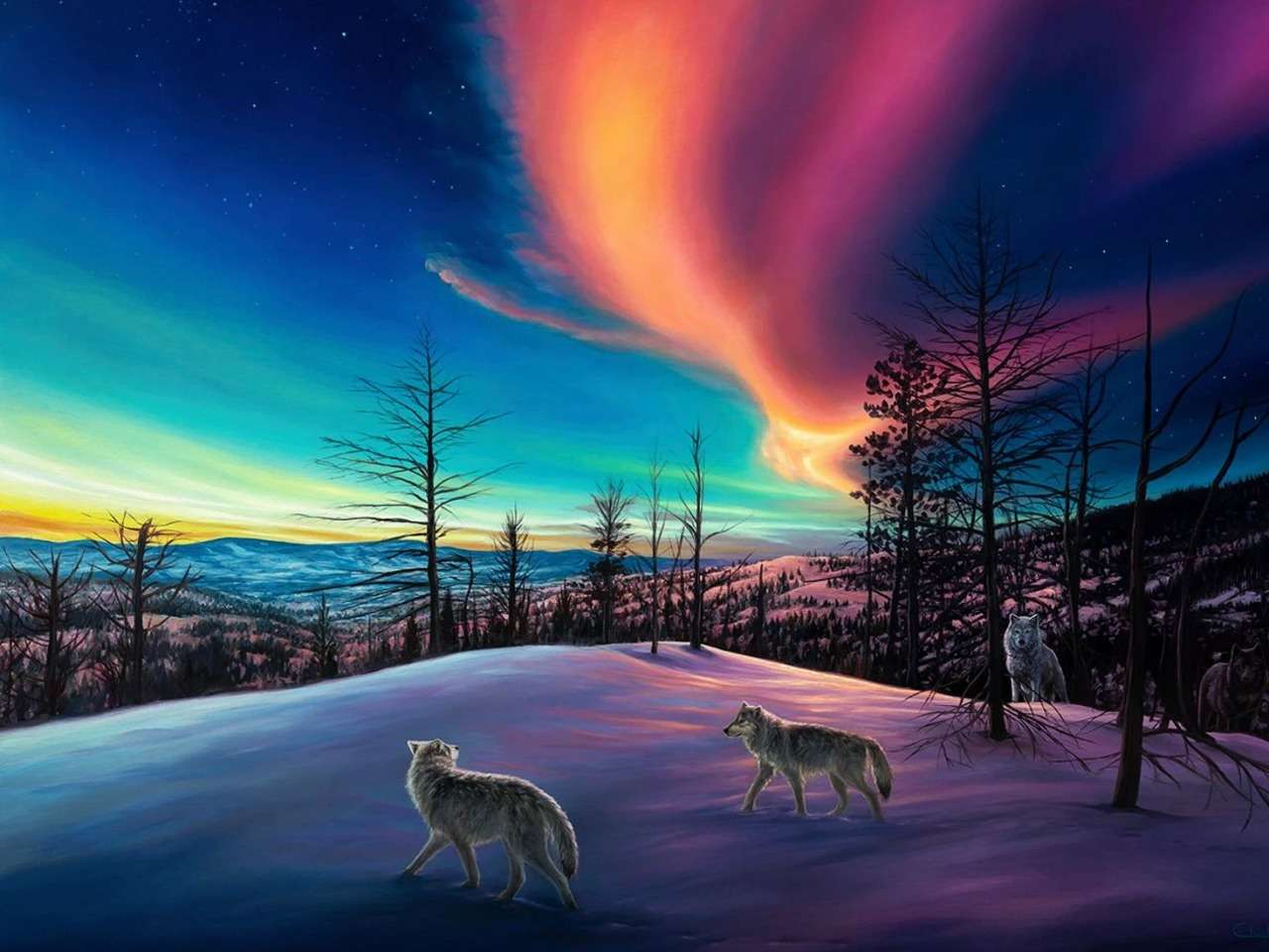 Frumusețea ireală a cerului de iarnă, un miracol jigsaw puzzle online